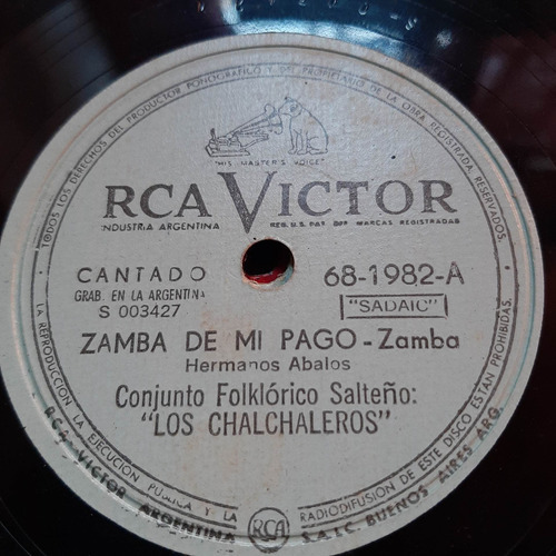 Pasta Los Chalchaleros Rca Victor 681982 C1