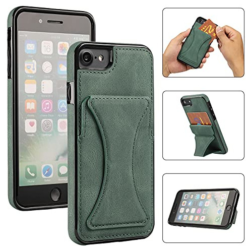 Funda Para iPhone 6/7/8 Plus 5.5 Pulgada Leather Verde Le-02
