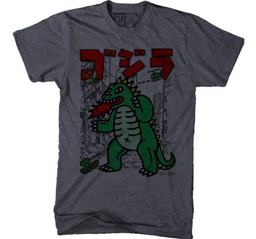Godzilla Doodle Playera Hombre Rott Wear
