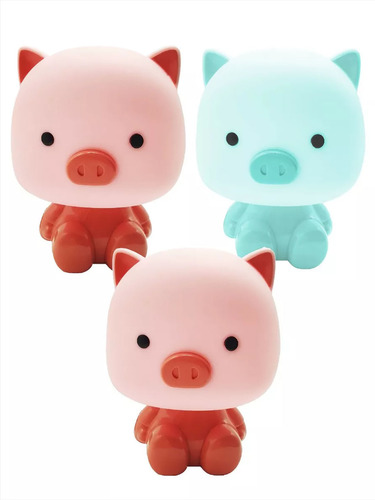 5pz Lampara Luz Led Touch Infantil Puerco Escritorio Decora