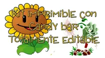Comprar Kit Imprimible + Candy Bar Plantas Vs Zombies + Extras #qued