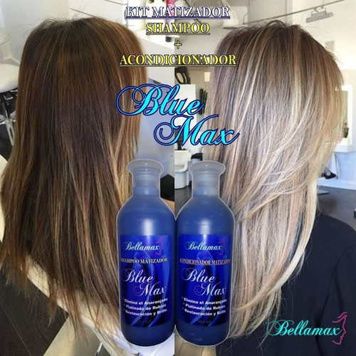 Kit Matizador Azul Shampoo + Acondicionador Bluemax 500ml