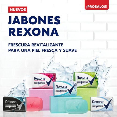 Jabon En Barra Rexona Active Men Multipack 3 X 125 Gr