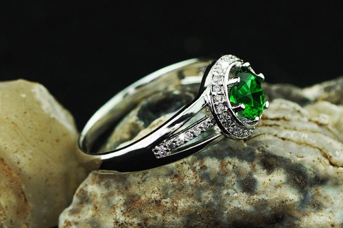 Imagen 3 de 10 de Anillos Esmeralda Oro 18k Parejas Promesa Mujer Regalo Mama