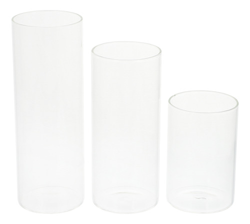 Portavelas Transparentes De Vidrio Para Velas De Té, 3 Unida