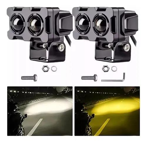 comprar Par Faros Auxiliares De Lupa Luz 120w Para 3 Modos 26000lm