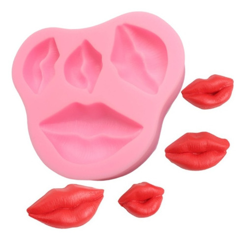 Molde Silicona Beso Labios Repostería Porcelana Chocolate