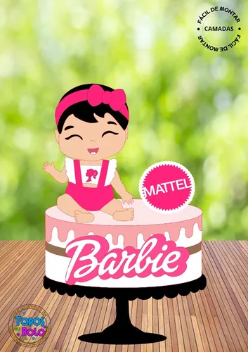 Arquivo digital topo de bolo barbie