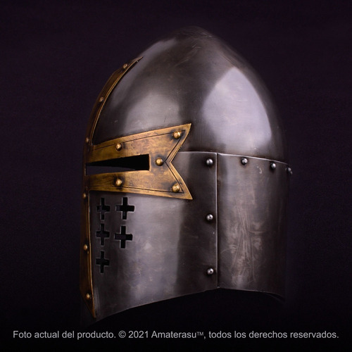 Imagen 2 de 10 de Casco Templario Sugarloaf Espada Templarios Cruzados