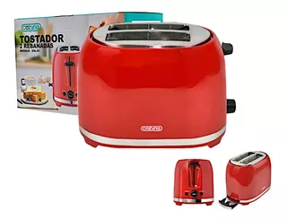 Tostador De Pan Electrico Color Rojo 850w Descongela Tosta