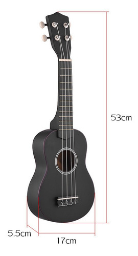 Ukelele Soprano Acústico De 21 Pulgadas, Kit De Ukelele Par