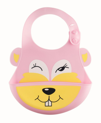 Set 3 Baberos Papubaby Suaves De Silicón Para Bebé Niña Color Animales Niña Talla Unitalla