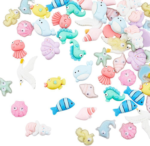 Dijes De Resina De Animales Marinos, 56 Piezas Colores
