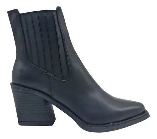 comprar  Botineta Bota Corta Taco Bajo Cuero Mujer Zapato 1600\u002Ffb
