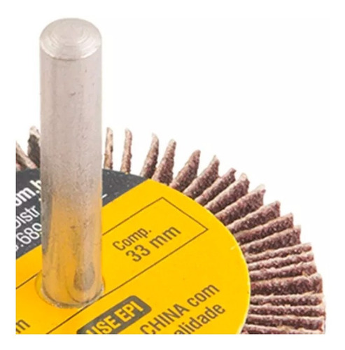 Imagem 2 de 2 de Roda De Lixa 50 Mm X 20 Mm G80 Com Haste Vonder