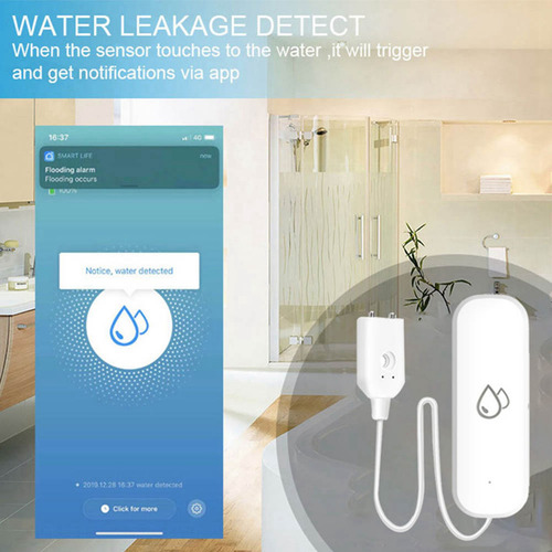 Alarma Con Sensor De Agua Wifi Tuya, 2 Unidades, Detector De