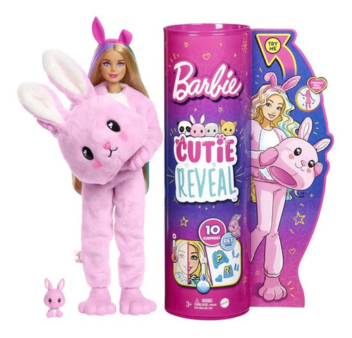 Barbie Cutie Reveal Conejita Disfraz Rosa 