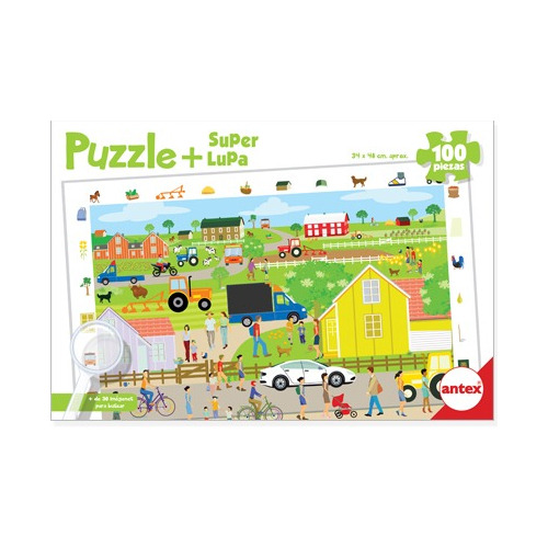 Puzzle Rompecabezas Super Lupa 100 Piezas Antex Ciudades