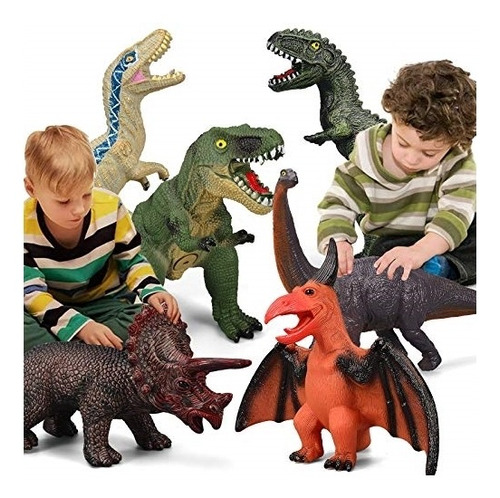 Muñecos Paquete De 6 Juguetes De Dinosaurios Grandes | Envío gratis