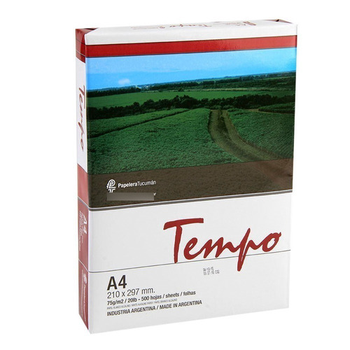 Resma Tempo A4 Papel 75 Grs 500 Hojas Para Inkjet Caja X10