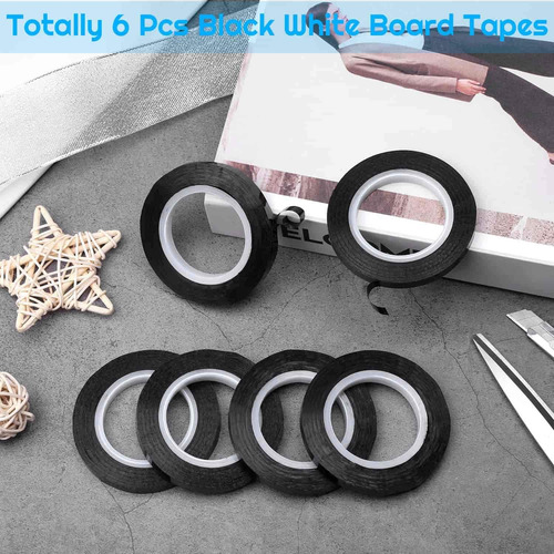 Pack De Rollos De Cinta Audab, 1/4'', Color Negro, X6 Piezas