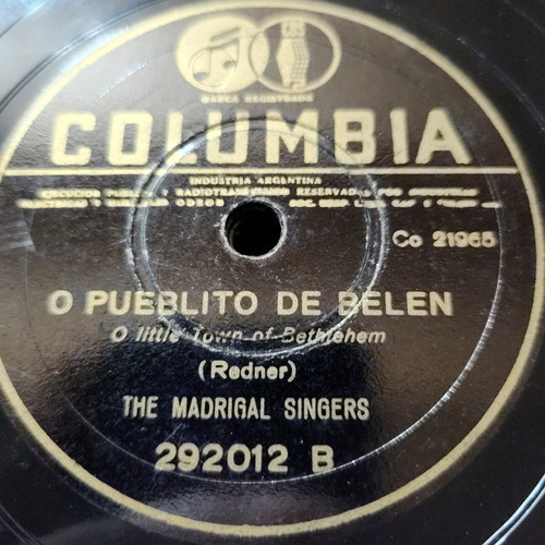 Pasta The Madrigal Singers Columbia C619