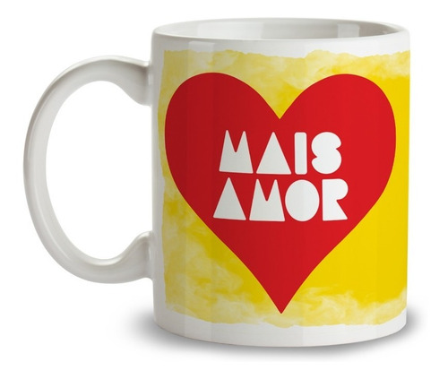 Caneca Xícara Coração Mais Amor Paçoca Namorados Amar Te Amo