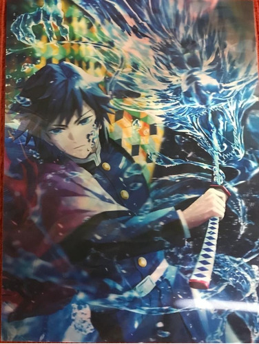 Poster 3d Holografico Demon Slayer Kimetsu No Yaiba 