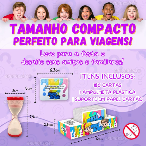 Grupobsrm Pais & Filhos Kit 2 Jogos De Tabuleiro e Cartas Pensa Rápido