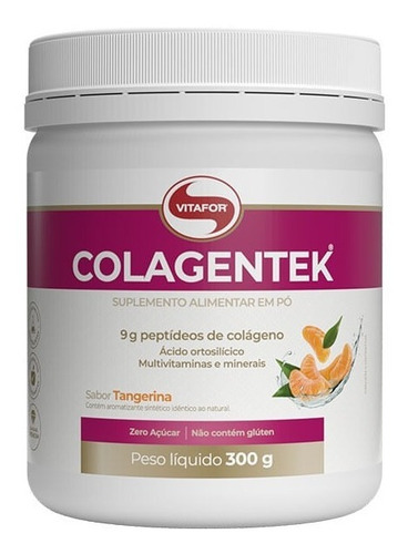 Colágeno Colagentek Vitafor 300g - Hidrolisado Tangerina