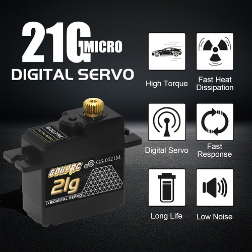 Gouprc - Mini Servo Digital Micro De Engranajes De Metal Con