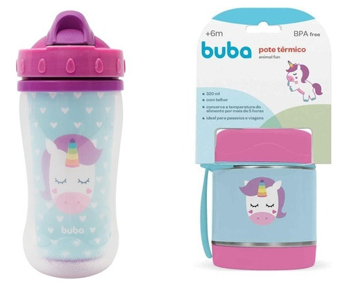 Set Alimentación Vaso Fun + Pote Térmico Buba, Mvd Kids