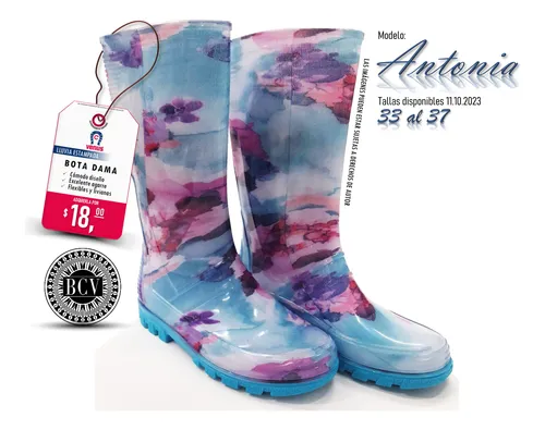Botas Pvc Lluvia Dama Venus Estampado Tallas 35 41 MercadoLibre