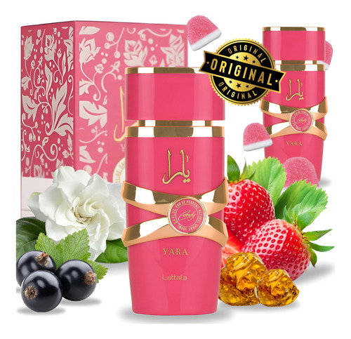 Perfume Yara Lattafa Candy Perfume Árabe Fragrância Doce Edp 100ml - Feminino