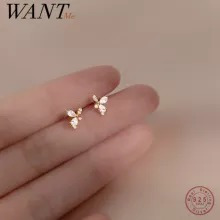 Wantme-aros De Plata De Ley 925 Con Forma De Flor Para Mujer