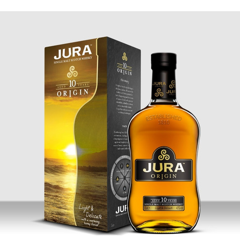 Imagen 3 de 8 de Whisky Jura Origin 10 Años Single Malt 700ml En Estuche
