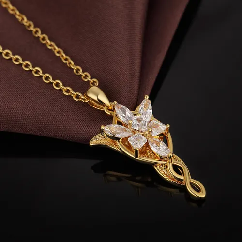 Collar Arwen Evenstar Oro Blanco 18k 45.72 Cm Joyería Mujer
