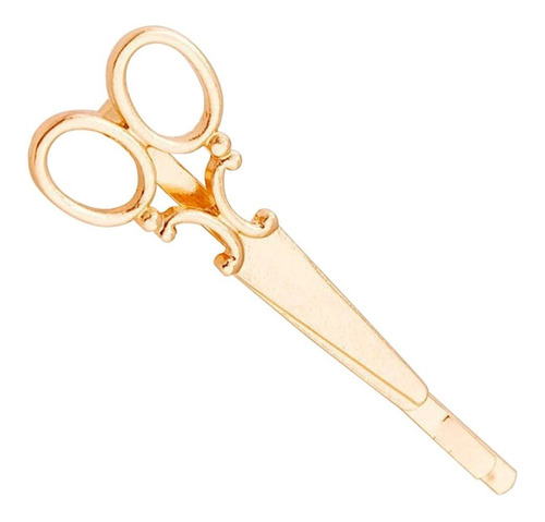 Clip Broche Para Cabello De Tijeras Estilista Dorado M0073