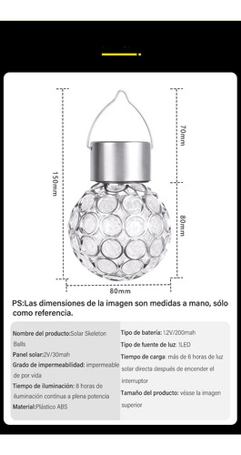 Linterna Solar Colgante Led Para Jardín Ip65 4 Piezas