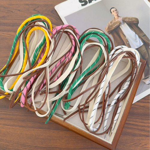 Juego De 4 Cordones Planos Redondos Para Bricolaje, Retro De