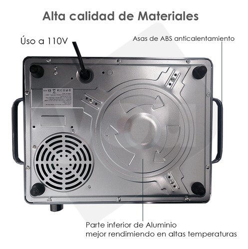 Set De 2 Parrillas Estufa De Induccion Magnetica 4 Modos You Gris