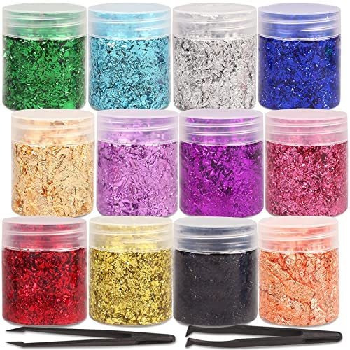 Escamas De Lamina Metalizada X 12 Colores 15g C/u+ Pinzas