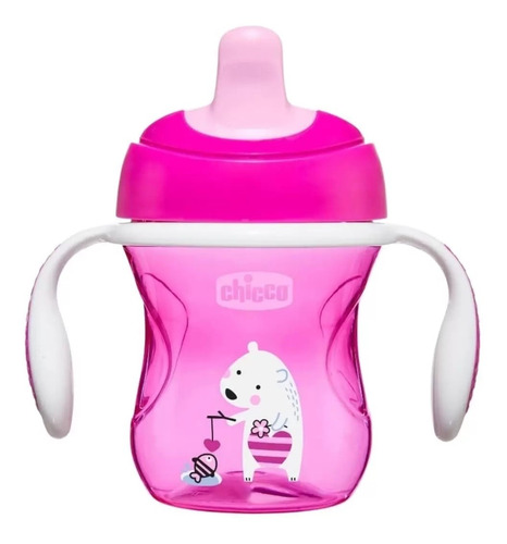 Copo Infantil Training Cup Urso Polar Rosa 6+meses Chicco