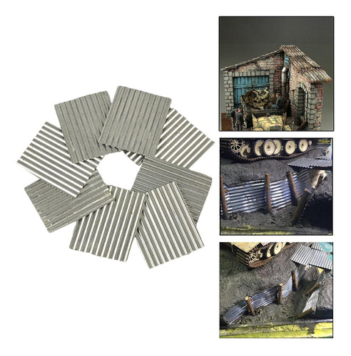 8 Piezas 1/35 Cobertizo De Acero Azulejo Hobby Diy