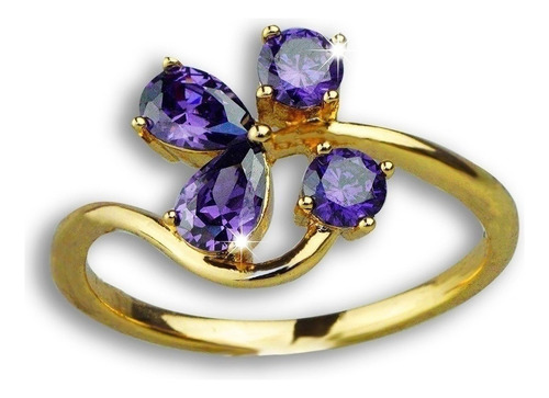 Anillos Compromiso Oro 18k Dama Mama Flor Elegante Calidad.