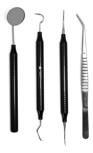 Juego Exploracion Dental Negro 4 Pzs Base 6b Aleman Premium Negro