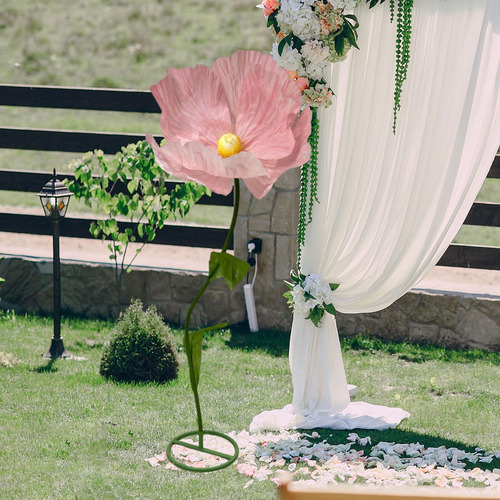 Decoración De Flores De Papel En 3d Altura De Flores Rosa