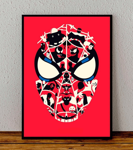 Cuadro 33x48 Poster Enmarcado Spiderman Comics Pelicula 01
