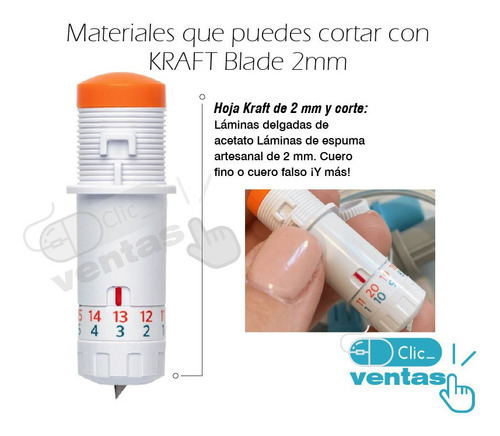 Imagen 2 de 8 de Cuchilla Kraft 2mm Cameo 3 Y 4 Plotter De Corte