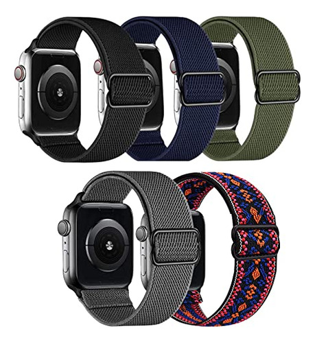 Liangcheng 5 Pack Braided Solo Loop Bands Compatible Con App